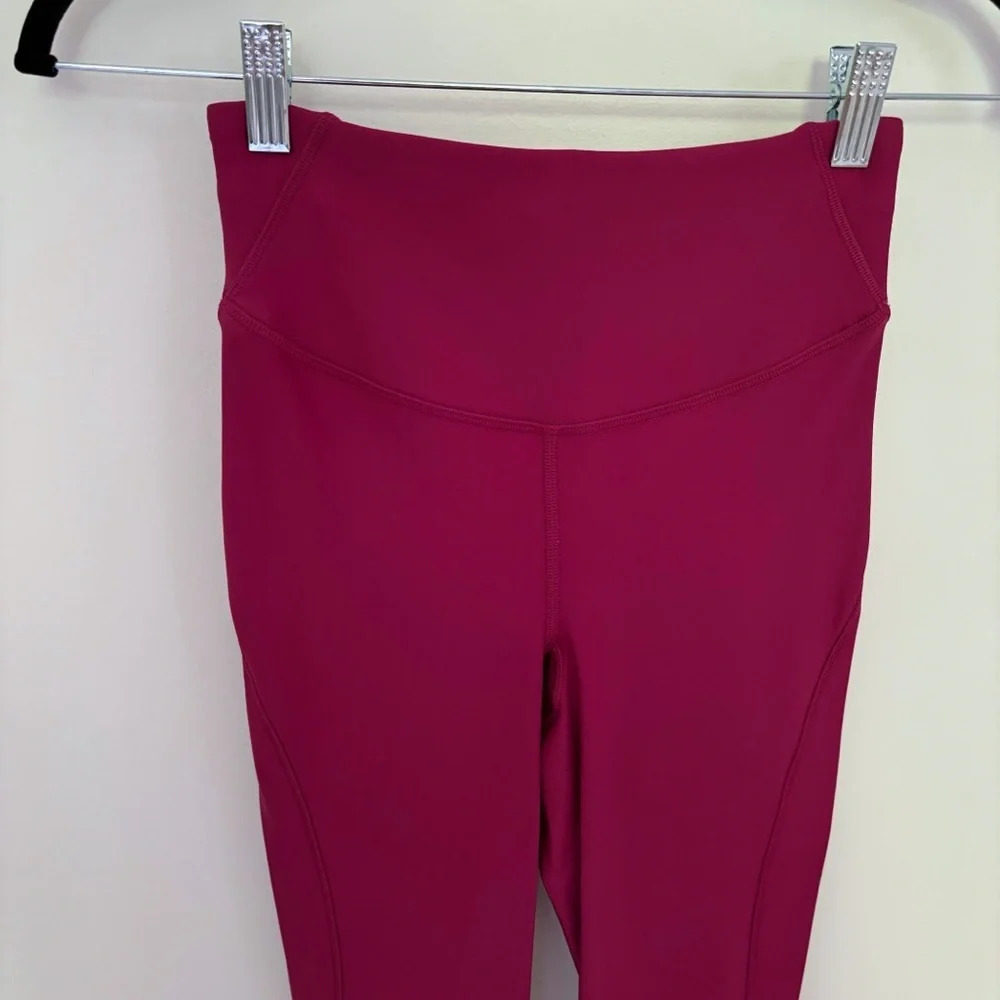 Lululemon Base Pace Fleece Leggings Tights High Rise 28" Wild Berry Hot Pink 4 - Picture 4 of 9